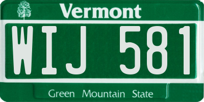 VT license plate WIJ581