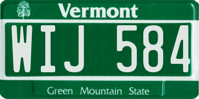 VT license plate WIJ584