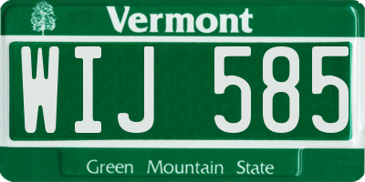 VT license plate WIJ585
