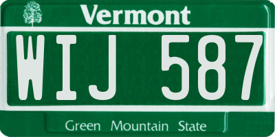 VT license plate WIJ587