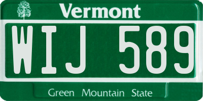 VT license plate WIJ589