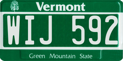 VT license plate WIJ592