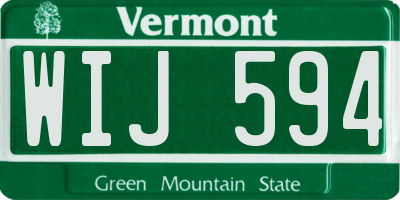 VT license plate WIJ594