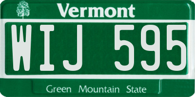 VT license plate WIJ595