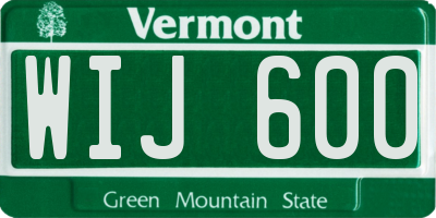 VT license plate WIJ600