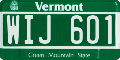 VT license plate WIJ601