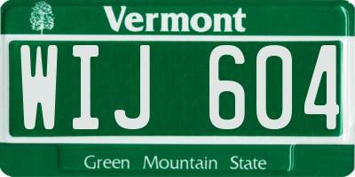 VT license plate WIJ604