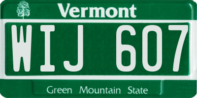 VT license plate WIJ607