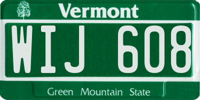 VT license plate WIJ608