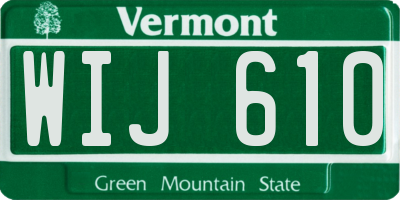 VT license plate WIJ610