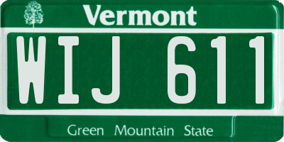 VT license plate WIJ611