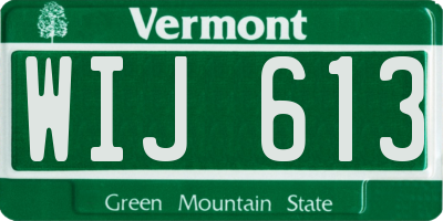 VT license plate WIJ613