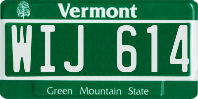 VT license plate WIJ614