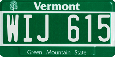 VT license plate WIJ615