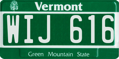 VT license plate WIJ616