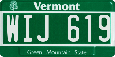 VT license plate WIJ619