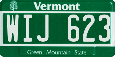 VT license plate WIJ623