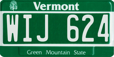 VT license plate WIJ624