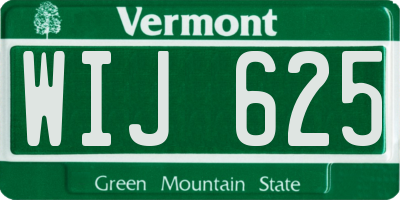 VT license plate WIJ625