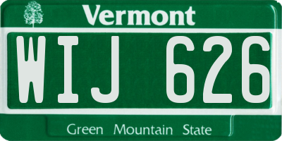 VT license plate WIJ626