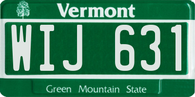 VT license plate WIJ631