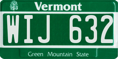 VT license plate WIJ632