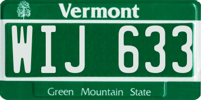 VT license plate WIJ633