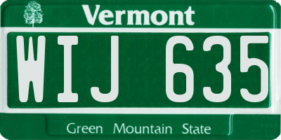 VT license plate WIJ635