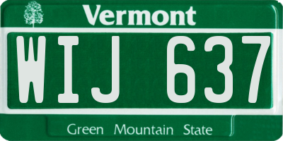 VT license plate WIJ637