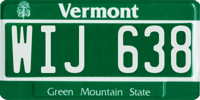 VT license plate WIJ638