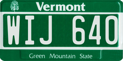 VT license plate WIJ640