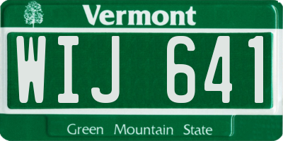 VT license plate WIJ641