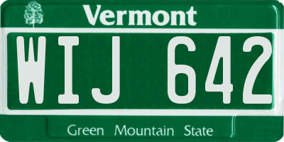 VT license plate WIJ642