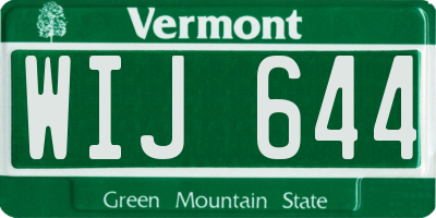 VT license plate WIJ644
