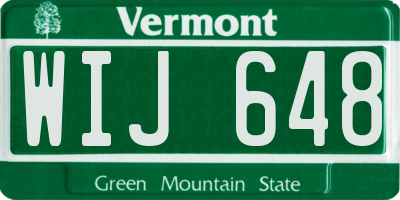 VT license plate WIJ648