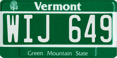 VT license plate WIJ649