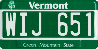 VT license plate WIJ651