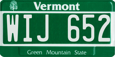 VT license plate WIJ652