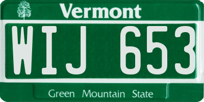 VT license plate WIJ653
