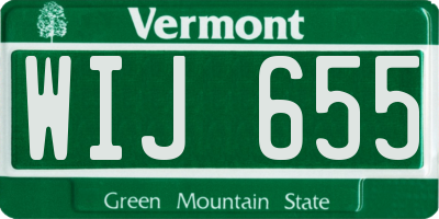 VT license plate WIJ655