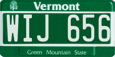 VT license plate WIJ656