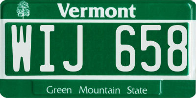 VT license plate WIJ658