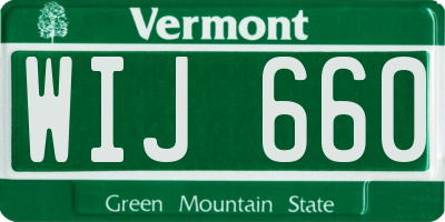VT license plate WIJ660