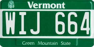 VT license plate WIJ664
