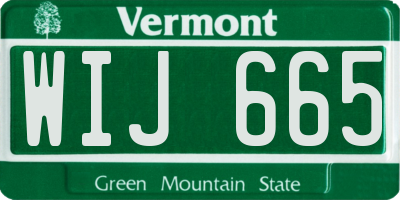 VT license plate WIJ665