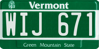 VT license plate WIJ671