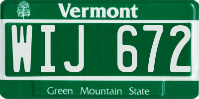 VT license plate WIJ672