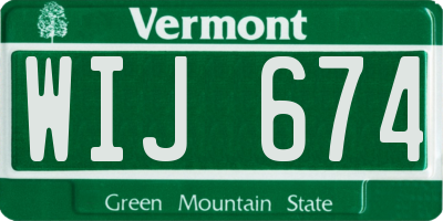 VT license plate WIJ674