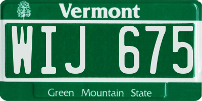 VT license plate WIJ675
