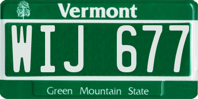 VT license plate WIJ677